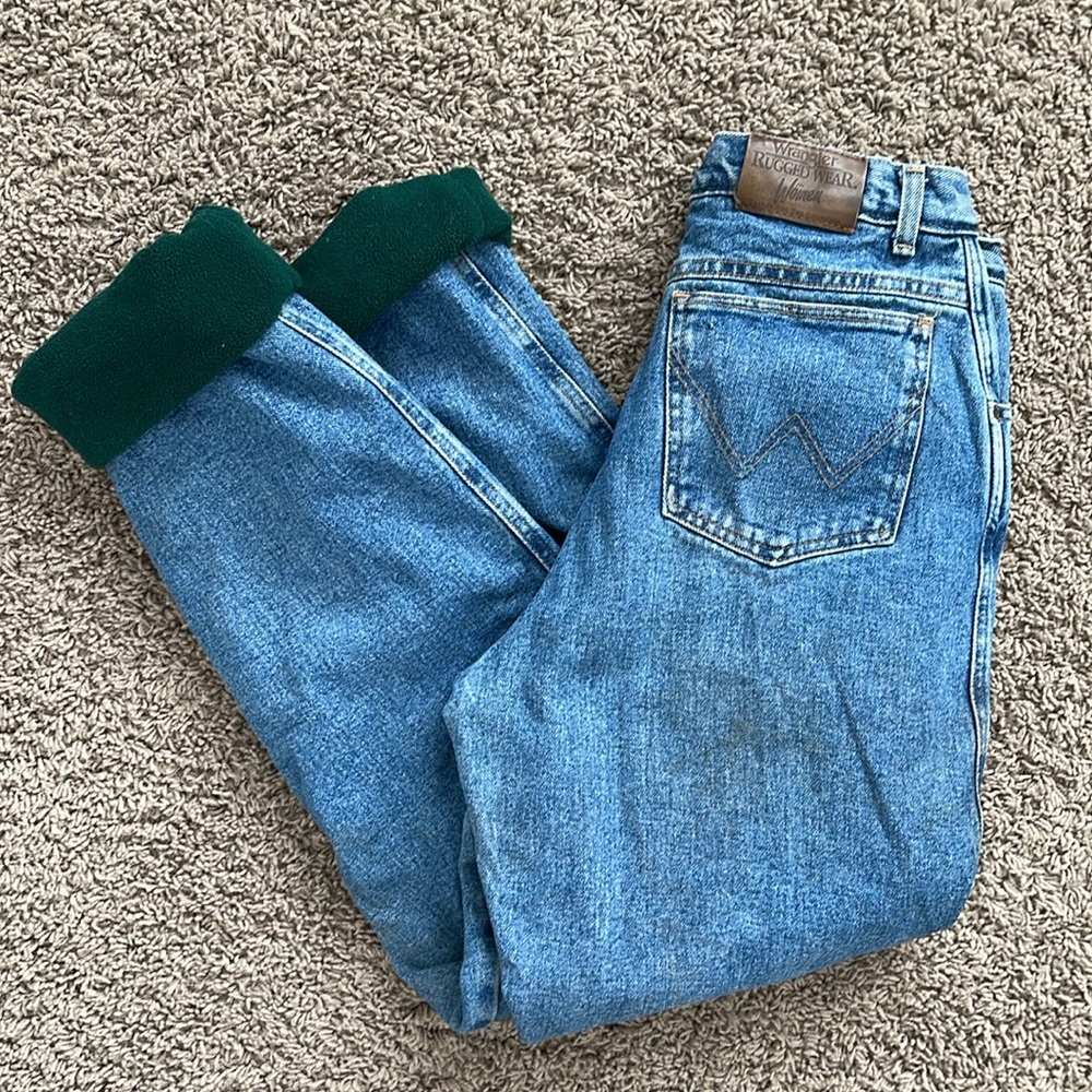 Wrangler Fleece Lined Jeans Women Size 9/10 x 34